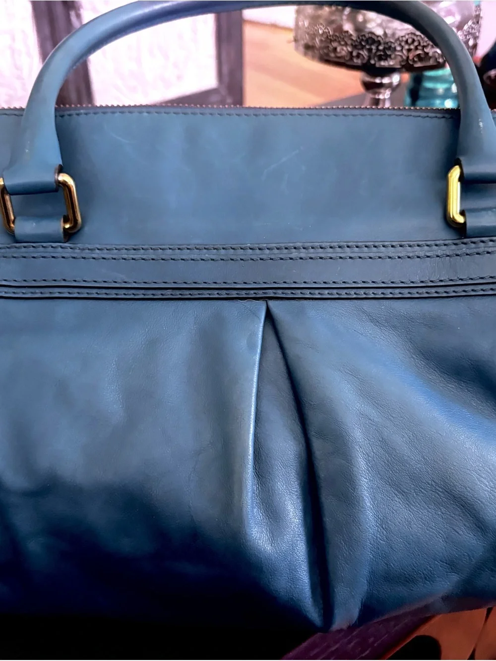 RARE Vintage Marc Jacobs Blue Palais Royal Blue Satchel. - Picture 3 of 14